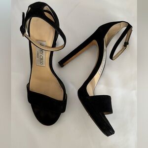 Authentic Jimmy Choo Misty 120 suede platform sandals size 37.5